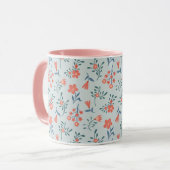 Mug Motif floral Prairie de corail (Devant gauche)