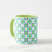 Mug Motif floral rétro Lilac et Green (Devant gauche)