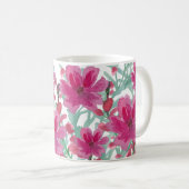 Mug motif floral rose (Devant droit)
