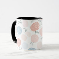 Motif floral rose blanc pastel minimaliste