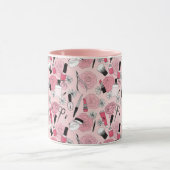 Mug Motif floral rose de produits de beauté (Centre)