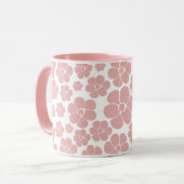 Mug Motif floral - Rose et Blanc (Devant gauche)