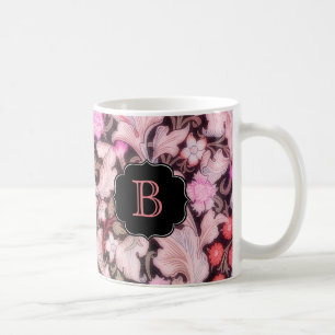 Mug Motif floral rose Leicester avec Monogramme