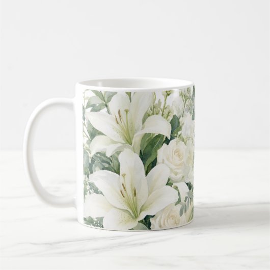 Mug motif floral roses (Gauche)