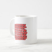 Mug Motif floral rouge Écriture de force (Devant gauche)