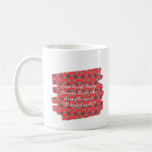 Mug Motif floral rouge Écriture de force (Gauche)