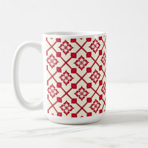 Mug Motif floral rouge et blanc