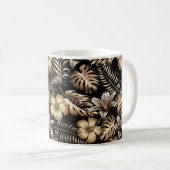 Mug Motif floral sans couture avec feuilles. dos tropi (Devant droit)