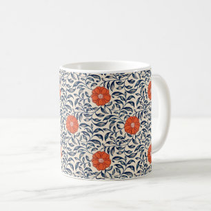 Mug Motif floral sans couture avec fleur orange vibran