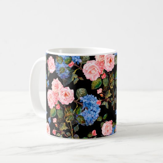 Mug Motif floral sans couture dans le style victorien. (Devant gauche)