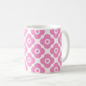 Mug Motif floral simple rose et blanc (Devant droit)