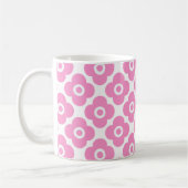 Mug Motif floral simple rose et blanc (Gauche)