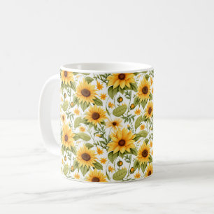 Mug Motif floral, soleil et marguerites