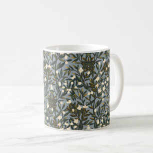 Mug Motif floral sur fond bleu-gris poussiéreux