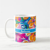 Mug Motif floral tropical coloré (Gauche)
