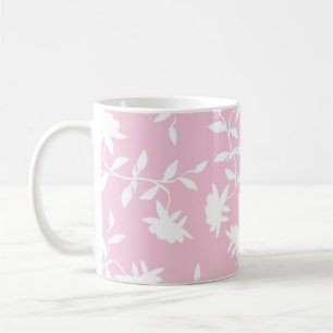 Mug Motif floral tropical rose-clair