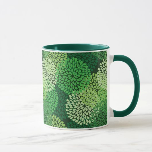 Mug Motif floral vert (Droite)