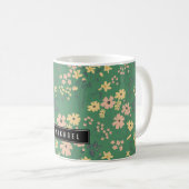 Mug Motif floral vert bohème moderne (Devant droit)