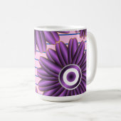 Mug Motif floral violet Design de fleurs abstrait mode (Devant droit)