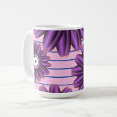 Mug Motif floral violet Design de fleurs abstrait mode (Devant gauche)