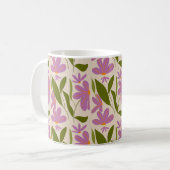 Mug Motif Floral Violet sans joint - Élégant Botanique (Devant gauche)
