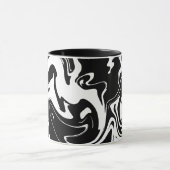 Mug Motif fluide abstrait noir et blanc (Centre)
