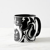 Mug Motif fluide abstrait noir et blanc (Devant droit)