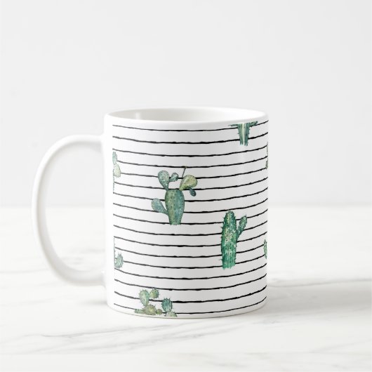 Mug Motif fluide cactus aquarelle (Gauche)
