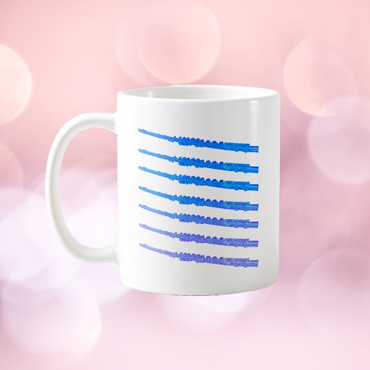 Mug Motif Flutes Blue Ombre