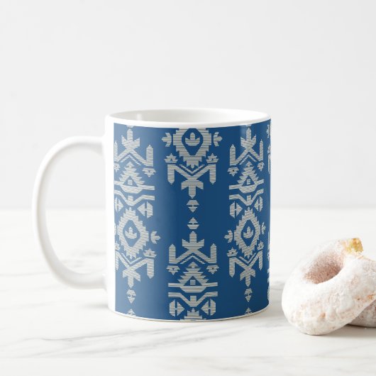 Mug Motif folklorique d'impression Jamdani (Avec donut)