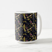 Mug Motif foncé de cactus de nuit d'été (Devant droit)