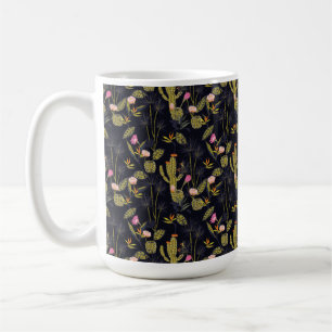 Mug Motif foncé de cactus de nuit d'été