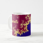 Mug Motif fractal en or bleu rouge mandelbrot (Devant gauche)