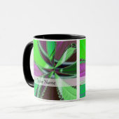 Mug Motif fractal vert et violet (Devant gauche)
