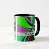 Mug Motif fractal vert et violet (Devant droit)