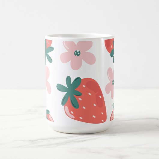 Mug Motif fraise et fleur (Centre)