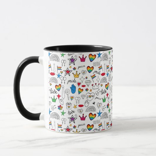 Mug Motif Gay pride Doodle (Gauche)