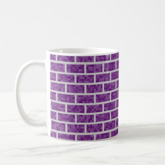 Mug Motif Geeky Purple Graphics 8 Bits Look Bricks (Gauche)