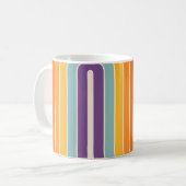 Mug Motif géométrique à rayures arquées de style rétro (Devant gauche)