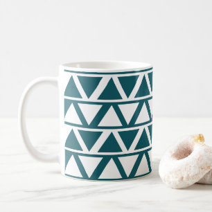 Mug Motif géométrique à rayures triangulaires bleu bla