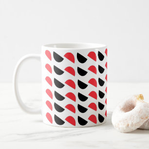Mug Motif géométrique Abstrait demi-cercle rouge noir