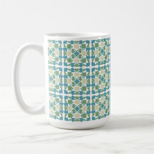 Mug Motif géométrique abstrait en vert et bleu