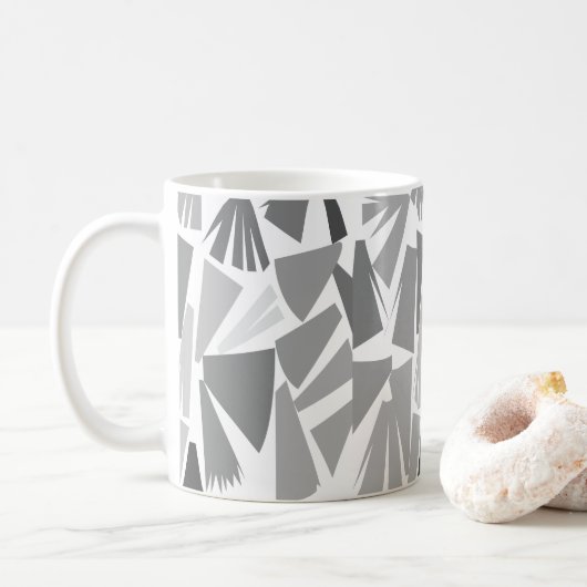 Mug Motif géométrique Abstrait gris moderne (Avec donut)