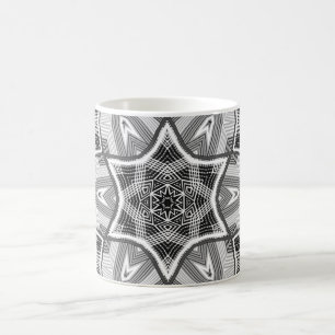 Mug Motif géométrique ajouré blanc-noir