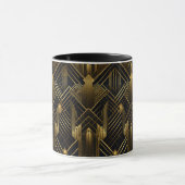 Mug Motif géométrique Art Déco Gold Noir des années 19 (Centre)