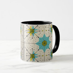 Mug Motif géométrique atomique rétro du milieu du XXe