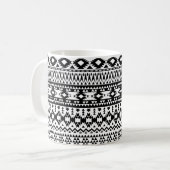 Mug Motif géométrique Aztec noir et blanc (Devant gauche)