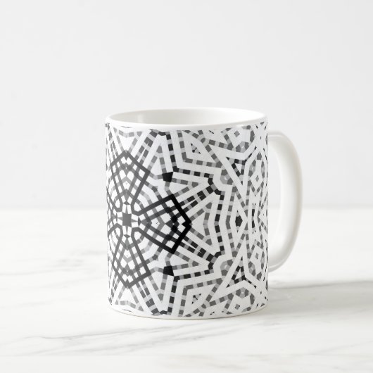 Mug Motif géométrique blanc et noir (Devant droit)