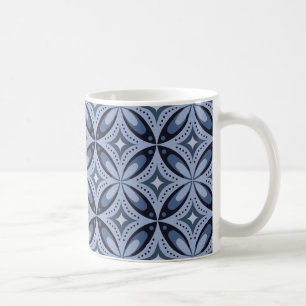 Mug Motif géométrique bleu de style rétro