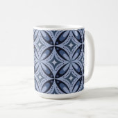 Mug Motif géométrique bleu de style rétro (Devant droit)